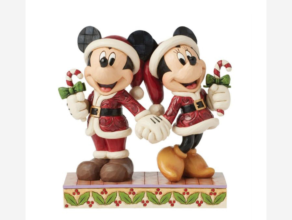 Topolino e Minnie natalizio Bastoncini di zucchero-Disney Traditions Jim Shore